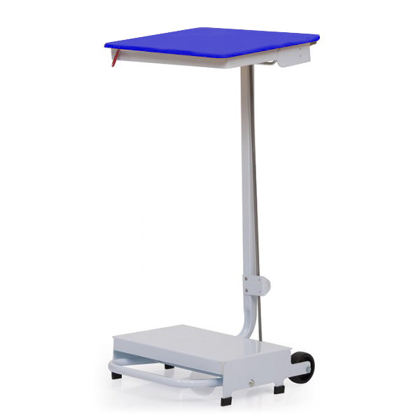 Clinical waste foot pedal bin with blue lid