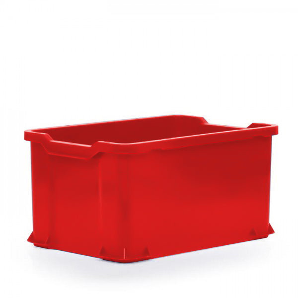 Euro norm stacking container in red, food safe plastic containers