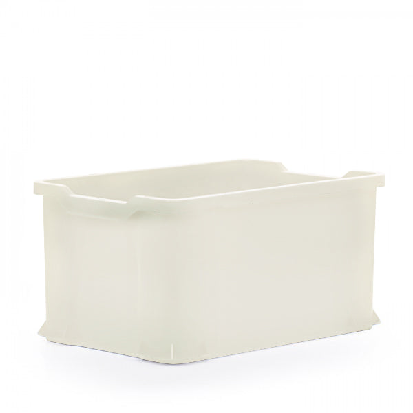 Euro norm stacking container in white, food safe plastic containers