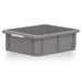 Euro size plastic stacking box with hand grips colour grey