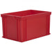 Coloured Euro norm stacking container in red, food safe plastic storage box