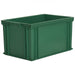 Coloured Euro norm stacking container in green food safe plastic storage box